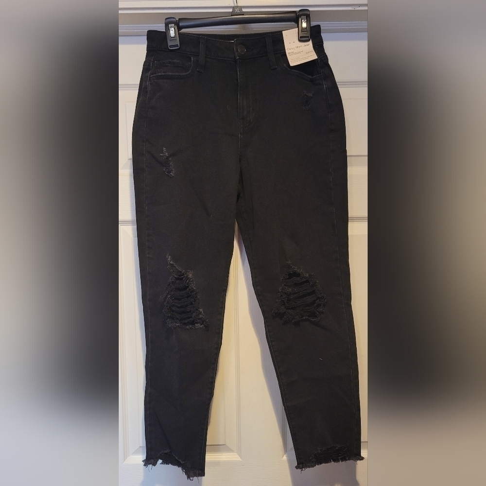 NWT $44 Women's Black SO GOODS FOR LIFE 5/27W Curvy Mom Jean High Rise Tapered